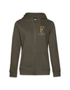 FOR PLEASURE MIT GOLDENEM BUCHSTABEN  DAMEN ZIPPED HOODIE | PERSONALISIERBAR MIT DEINEM EIGENEN PFERDE- ODER TIERNAMEN