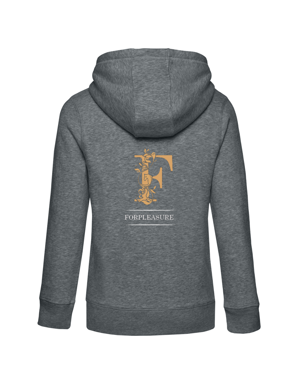 FOR PLEASURE MIT GOLDENEM BUCHSTABEN  DAMEN ZIPPED HOODIE | PERSONALISIERBAR MIT DEINEM EIGENEN PFERDE- ODER TIERNAMEN