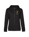 FOR PLEASURE MIT GOLDENEM BUCHSTABEN  DAMEN ZIPPED HOODIE | PERSONALISIERBAR MIT DEINEM EIGENEN PFERDE- ODER TIERNAMEN