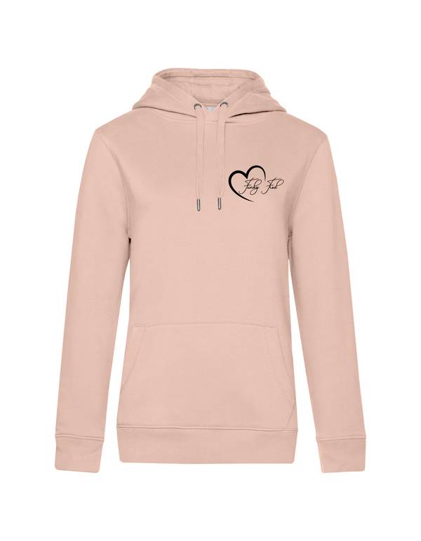 FUNKY FRED MIT HERZ DAMEN HOODIE | PERSONALISIERBAR MIT DEINEM EIGENEN PFERDE- ODER TIERNAMEN