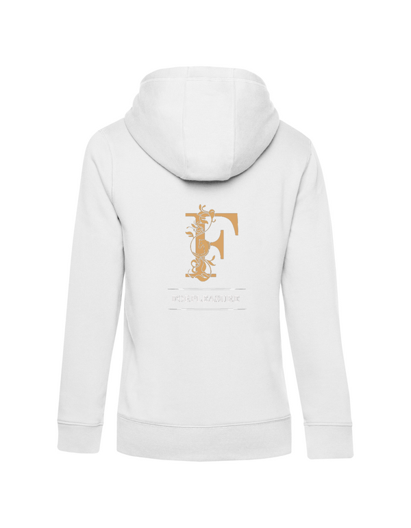 FOR PLEASURE MIT GOLDENEM BUCHSTABEN  DAMEN ZIPPED HOODIE | PERSONALISIERBAR MIT DEINEM EIGENEN PFERDE- ODER TIERNAMEN