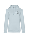 FUNKY FRED MIT HERZ DAMEN HOODIE | PERSONALISIERBAR MIT DEINEM EIGENEN PFERDE- ODER TIERNAMEN