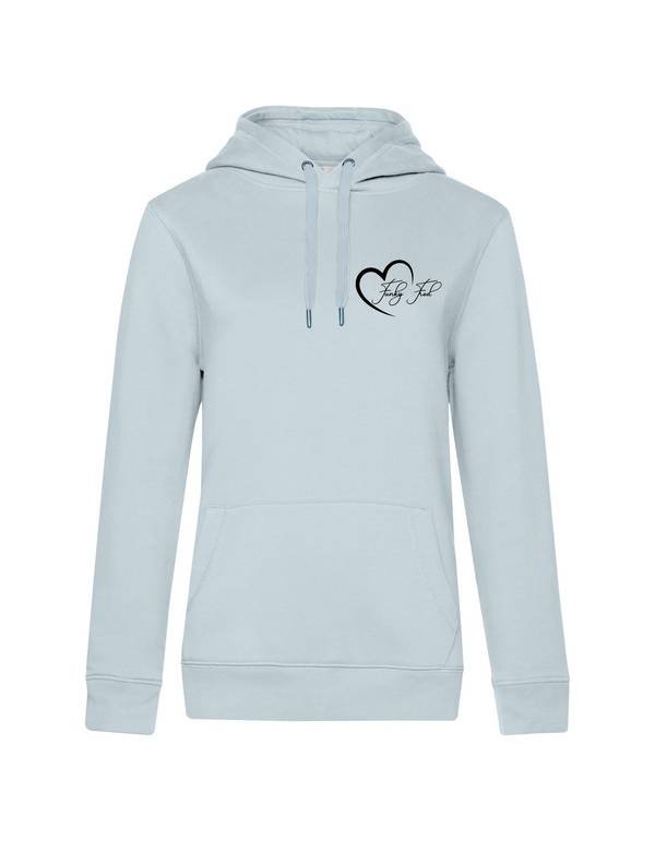 FUNKY FRED MIT HERZ DAMEN HOODIE | PERSONALISIERBAR MIT DEINEM EIGENEN PFERDE- ODER TIERNAMEN