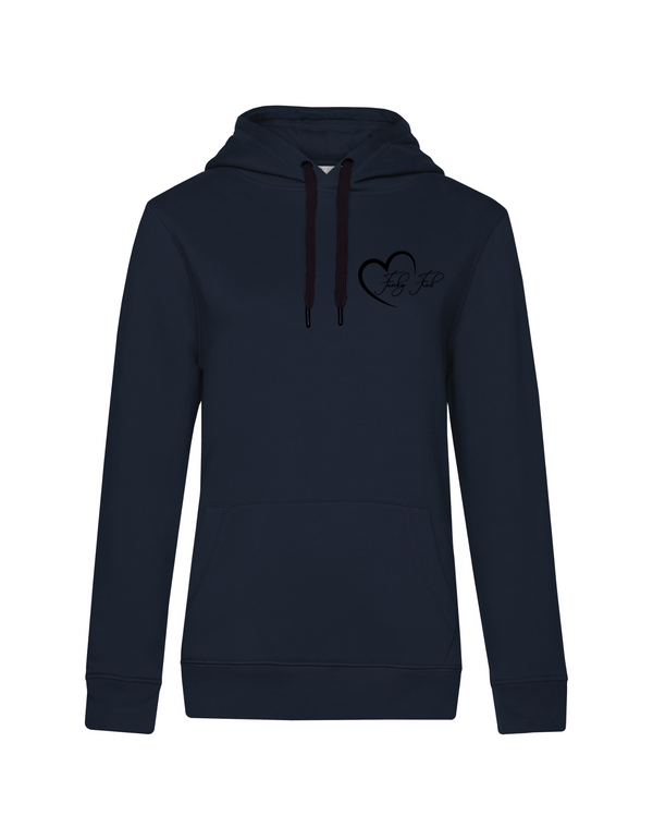FUNKY FRED MIT HERZ DAMEN HOODIE | PERSONALISIERBAR MIT DEINEM EIGENEN PFERDE- ODER TIERNAMEN