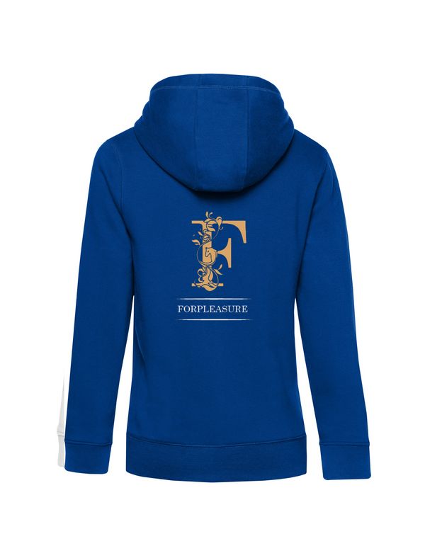 FOR PLEASURE MIT GOLDENEM BUCHSTABEN  DAMEN ZIPPED HOODIE | PERSONALISIERBAR MIT DEINEM EIGENEN PFERDE- ODER TIERNAMEN