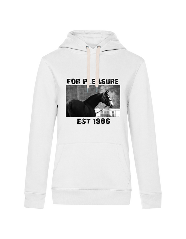 FOR PLEASURE 1986 MEN'S HOODIE | PERSONALIZE WITH YOUR OWN HORSE OR ANIMAL NAME, YEAR OF BIRTH AND PICTURE