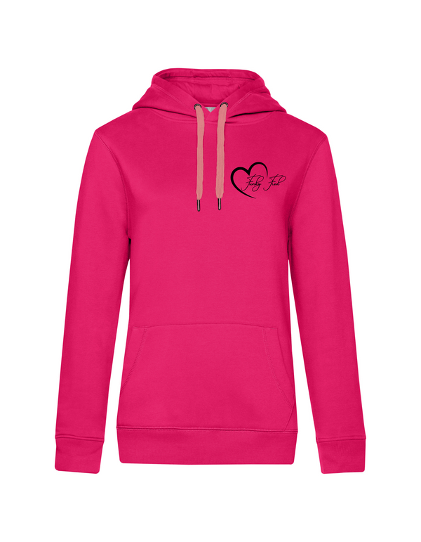 FUNKY FRED MIT HERZ DAMEN HOODIE | PERSONALISIERBAR MIT DEINEM EIGENEN PFERDE- ODER TIERNAMEN