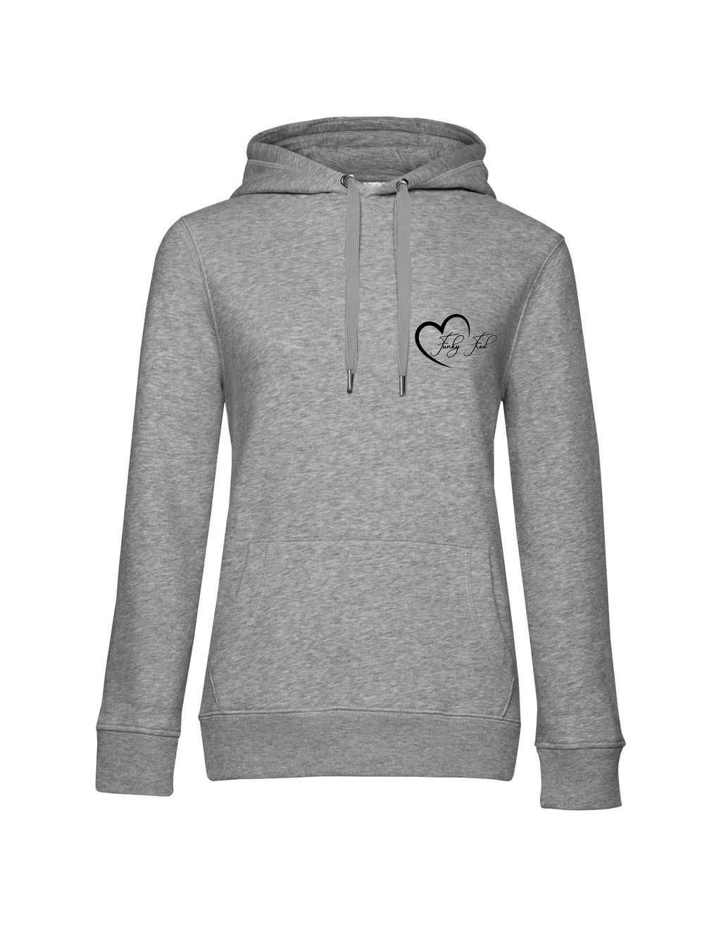 FUNKY FRED MIT HERZ DAMEN HOODIE | PERSONALISIERBAR MIT DEINEM EIGENEN PFERDE- ODER TIERNAMEN