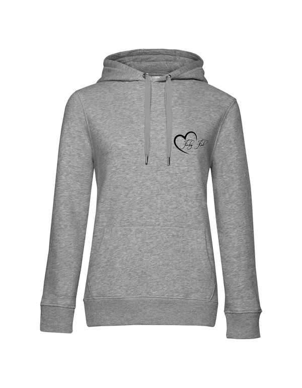 FUNKY FRED MIT HERZ DAMEN HOODIE | PERSONALISIERBAR MIT DEINEM EIGENEN PFERDE- ODER TIERNAMEN