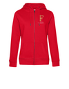 FOR PLEASURE MIT GOLDENEM BUCHSTABEN  DAMEN ZIPPED HOODIE | PERSONALISIERBAR MIT DEINEM EIGENEN PFERDE- ODER TIERNAMEN