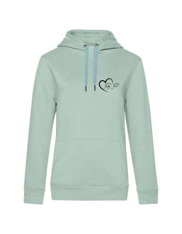 FUNKY FRED MIT HERZ DAMEN HOODIE | PERSONALISIERBAR MIT DEINEM EIGENEN PFERDE- ODER TIERNAMEN