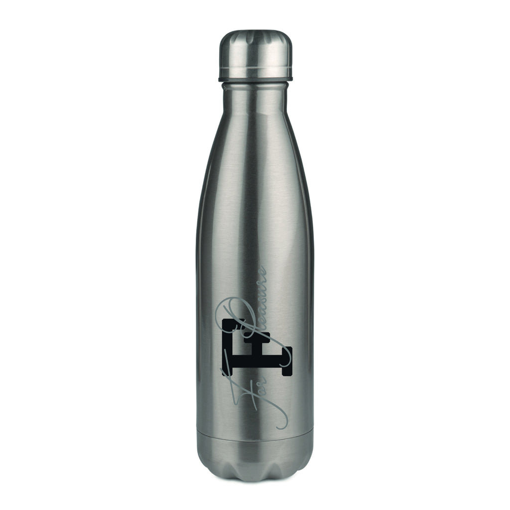 Cursive | Personalized water bottle black