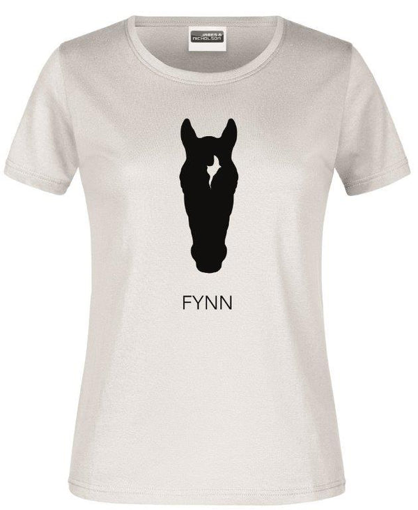 FYNN DAMEN T-SHIRT | PERSONALISIERBAR MIT DEINEM EIGENEN PFERDE- ODER TIERNAMEN & FOTO