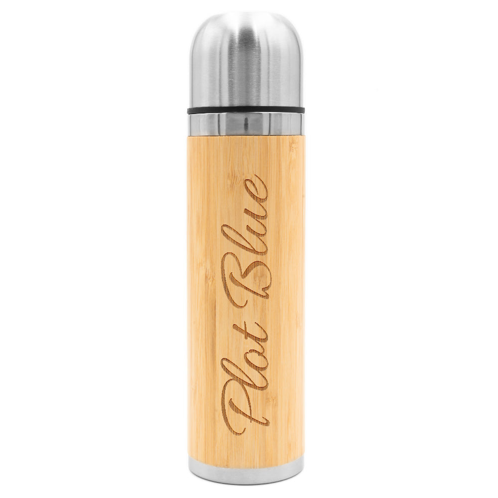 Cursif | Thermos en bambou personnalisable